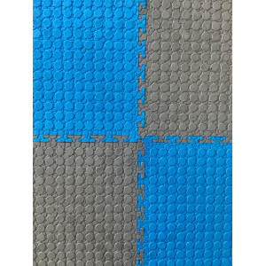 Напольное покрытие ПВХ цвет синий (рисунок монета)