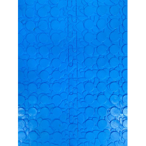 Напольное покрытие ПВХ цвет синий (рисунок монета)