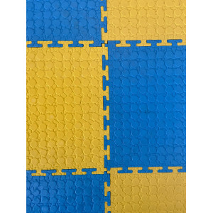 Напольное покрытие ПВХ цвет синий (рисунок монета)