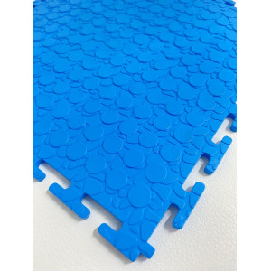 Напольное покрытие ПВХ цвет синий (рисунок монета)