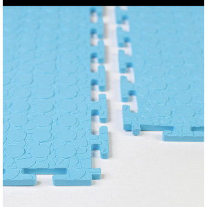 Напольное покрытие ПВХ цвет синий (рисунок монета)