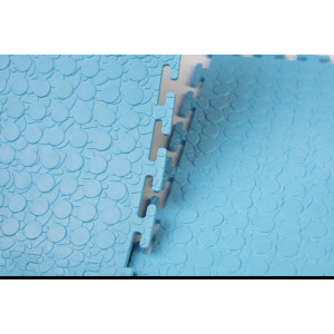 Напольное покрытие ПВХ цвет синий (рисунок монета)