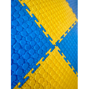 Напольное покрытие ПВХ цвет синий (рисунок монета)