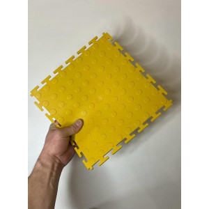 Напольное покрытие ПВХ цвет желтый (рисунок монета)