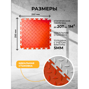 Напольное покрытие ПВХ цвет красный (рисунок рис)
