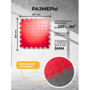 Напольное покрытие ПВХ цвет красный (рисунок монета)